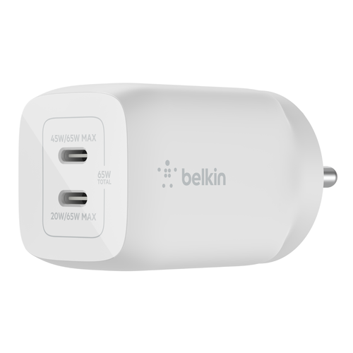 Dual USB-C GaN Wall Charger with PPS 65W